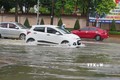 Một số tuyến đường ở thành phố Vinh bị ngập cục bộ . Ảnh: Văn Nhật-TTXVN
