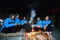 Học sinh Trường Trung học cơ sở Đại Dực 1 (huyện Tiên Yên, Quảng Ninh) trong buổi tập luyện bảo tồn tiếng hát Soóng Cọ. Ảnh: Minh Đức – TTXVN