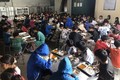 Bữa ăn bán trú tại Trường Phổ thông dân tộc bán trú Tiểu học và Trung học cơ sở Hua Bum, huyện Nậm Nhùn. Ảnh: Nguyễn Oanh-TTXVN