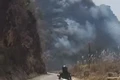 Cháy khu rừng lau lách tại huyện Thuận Châu, Sơn La. Ảnh: TTXVN phát