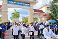 Các thí sinh tại tỉnh Kon Tum hoàn thành bài thi môn Toán tại Kỳ thi tốt nghiệp THPT Quốc gia 2023. Ảnh: Khoa Chương-TTXVN