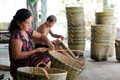 Việc phát triển làng nghề đan lát Phước Qưới góp phần tạo việc làm, nâng cao đời sống cho đồng bào dân tộc Khmer ở xã Phú Tân (Châu Thành, Sóc Trăng). Ảnh: An Hiếu