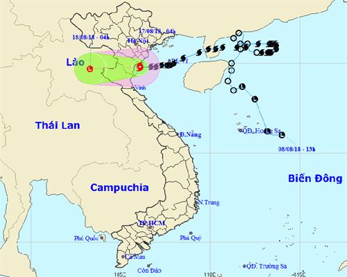 Thời tiết ngày 17/8: Bão số 4 vào Thanh Hóa và suy yếu thành áp thấp nhiệt đới, Bắc Bộ và Bắc Trung Bộ mưa to