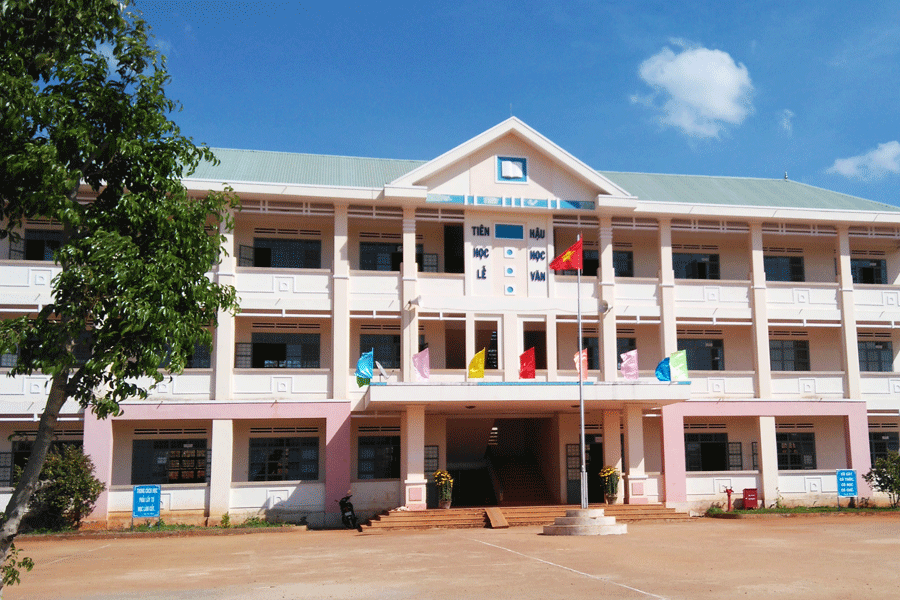 Trường Trung học Phổ thông A Sanh ở huyện biên giới Ia Grai, tỉnh Gia Lai. Ảnh: baogialai.com.vn