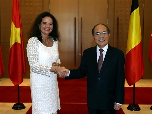 Chủ tịch Quốc hội Nguyễn Sinh Hùng hội đàm với Chủ tịch Thượng viện Vương Quốc Bỉ