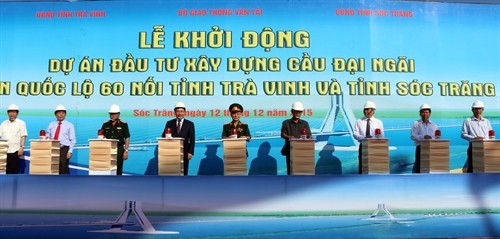 Khởi động dự án xây dựng cầu Đại Ngãi nối hai tỉnh Sóc Trăng và Trà Vinh 