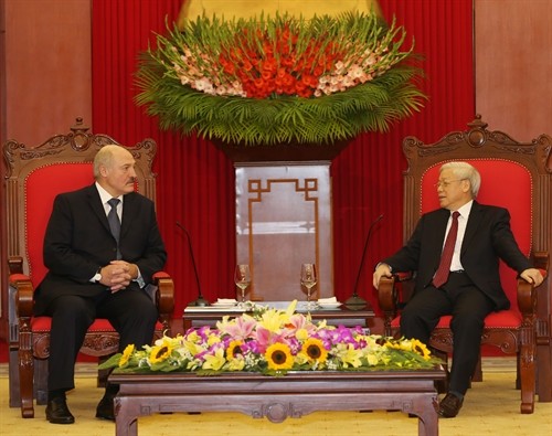 Tổng Bí thư, Chủ tịch Quốc hội, Thủ tướng Chính phủ tiếp, hội kiến Tổng thống Belarus