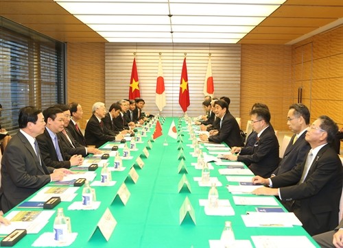 Tổng Bí thư Nguyễn Phú Trọng hội đàm với Thủ tướng Nhật Bản Shinzo Abe -