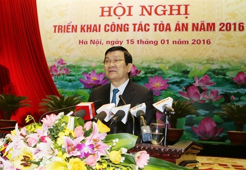 Chủ tịch nước Trương Tấn Sang: Xây dựng ngành Tòa án xứng đáng là chỗ dựa và niềm tin của nhân dân