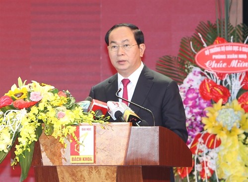 Chủ tịch nước Trần Đại Quang phát biểu tại lễ kỷ niệm 60 năm thành lập Trường Đại học Bách khoa Hà Nội