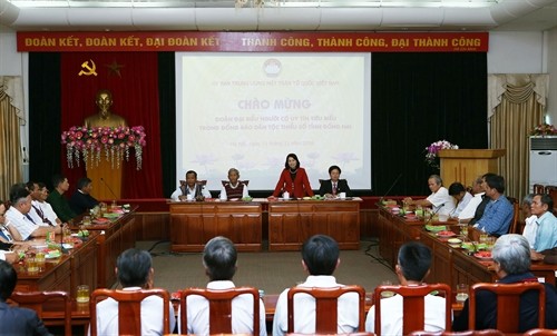 Lãnh đạo Ủy ban Trung ương MTTQ Việt Nam tiếp đoàn đại biểu Người có uy tín đồng bào dân tộc thiểu số tỉnh Đồng Nai