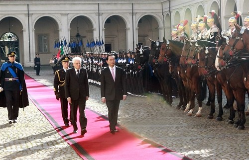 Chủ tịch nước Trần Đại Quang hội đàm với Tổng thống Italy Sergio Mattarella
