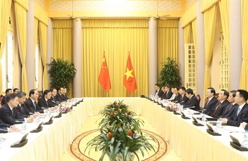 Chủ tịch nước Trần Đại Quang tiếp Ủy viên trưởng Nhân đại Trung Quốc Trương Đức Giang