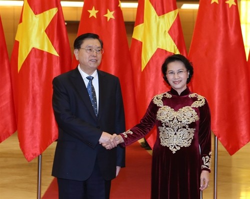 Chủ tịch Quốc hội Nguyễn Thị Kim Ngân hội đàm với Chủ tịch Nhân đại Trương Đức Giang