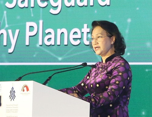 Chủ tịch Quốc hội Nguyễn Thị Kim Ngân phát biểu tại Hội nghị Thượng đỉnh các Nữ Chủ tịch Quốc hội thế giới lần thứ 11