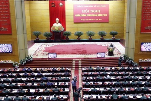 Tổng Bí thư Nguyễn Phú Trọng dự Hội nghị quân chính toàn quân năm 2016
