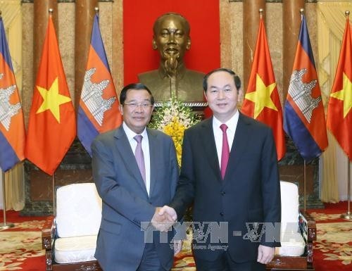 Chủ tịch nước Trần Đại Quang tiếp Thủ tướng Chính phủ Hoàng gia Campuchia