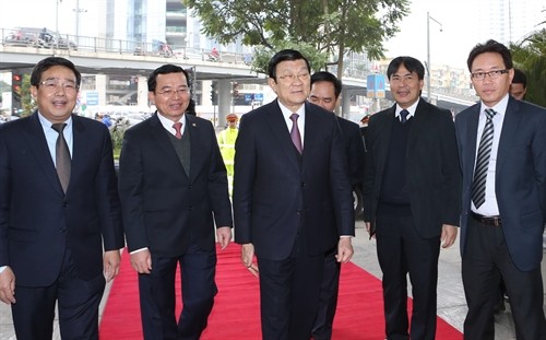 Chủ tịch nước Trương Tấn Sang thăm, chúc Tết Tập đoàn Dầu khí Quốc gia Việt Nam