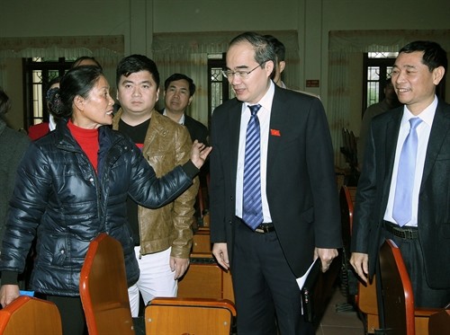 Chủ tịch MTTQ Việt Nam Nguyễn Thiện Nhân tiếp xúc cử tri tại Bắc Giang 