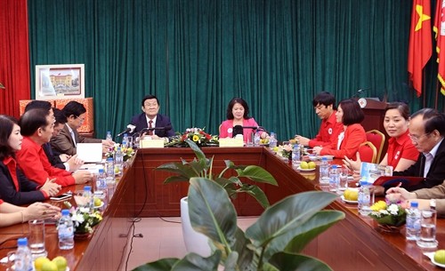Chủ tịch nước Trương Tấn Sang làm việc với Trung ương Hội Chữ thập Đỏ Việt Nam 