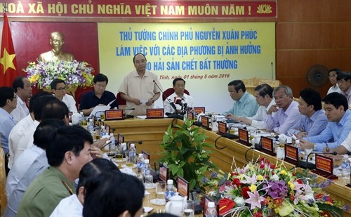 Kết luận của Thủ tướng Nguyễn Xuân Phúc tại cuộc làm việc với các địa phương bị ảnh hưởng do hiện tượng hải sản chết bất thường