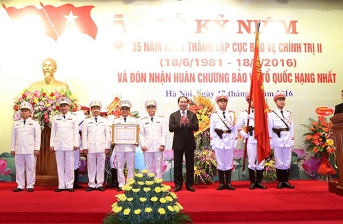 Chủ tịch nước Trần Đại Quang dự lễ kỷ niệm 35 năm thành lập Cục Bảo vệ Chính trị II