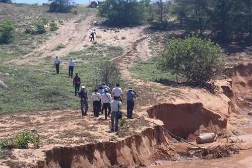 Vụ vỡ hồ chứa nước đãi titan tại Bình Thuận: Tổng cục Địa chất và Khoáng sản kiểm tra hiện trường 