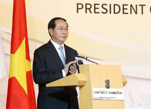 Chủ tịch nước Trần Đại Quang dự Diễn đàn doanh nghiệp Singapore - Việt Nam