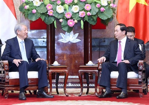 Chủ tịch nước Trần Đại Quang tiếp Phó Thủ tướng Singapore Tiêu Chí Hiền