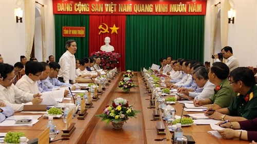 Trưởng Ban Kinh tế Trung ương Nguyễn Văn Bình làm việc tại Ninh Thuận