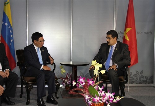 Phó Thủ tướng Phạm Bình Minh gặp Tổng thống Venezuela và Ngoại trưởng Iraq