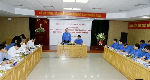 Chủ tịch Ủy ban Trung ương Mặt trận Tổ quốc Việt Nam làm việc với Trung ương Đoàn
