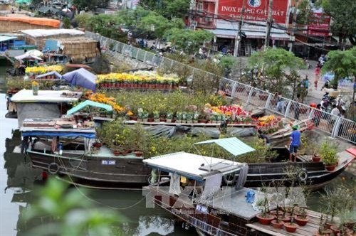 Chợ hoa Tết Bến Bình Đông nhộn nhịp vào những ngày giáp Tết Đinh Dậu 2017