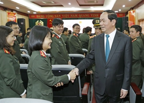 Chủ tịch nước Trần Đại Quang chúc Tết các lực lượng thuộc Bộ Công an
