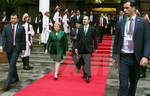 智利总统离开河内前往岘港出席APEC领导人会议周相关活动