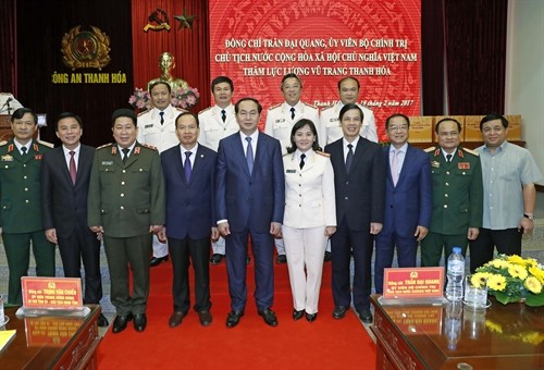 Chủ tịch nước Trần Đại Quang thăm các lực lượng vũ trang tỉnh Thanh Hoá