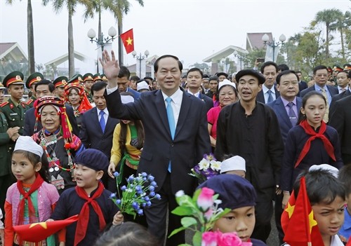Chủ tịch nước Trần Đại Quang dự ngày hội "Sắc Xuân trên mọi miền Tổ quốc"