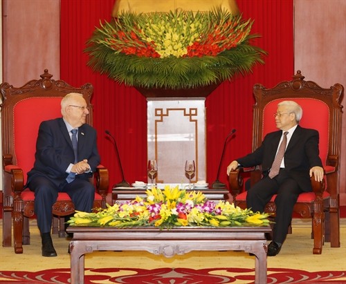 Tổng Bí thư Nguyễn Phú Trọng và Thủ tướng Nguyễn Xuân Phúc hội kiến Tổng thống I-xra-en