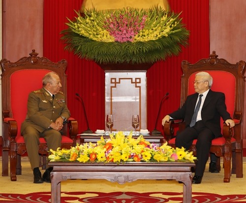 Tổng Bí thư Nguyễn Phú Trọng và Chủ tịch nước Trần Đại Quang tiếp Bộ trưởng Bộ các lực lượng vũ trang cách mạng Cuba