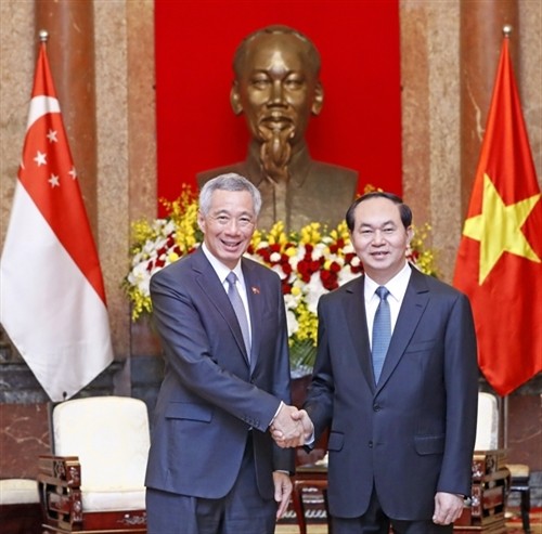 越南国家主席陈大光会见新加坡总理李显龙