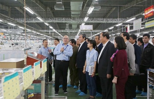 Thường trực Ban Bí thư Đinh Thế Huynh thăm, làm việc tại Khu công nghiệp Đại An, tỉnh Hải Dương