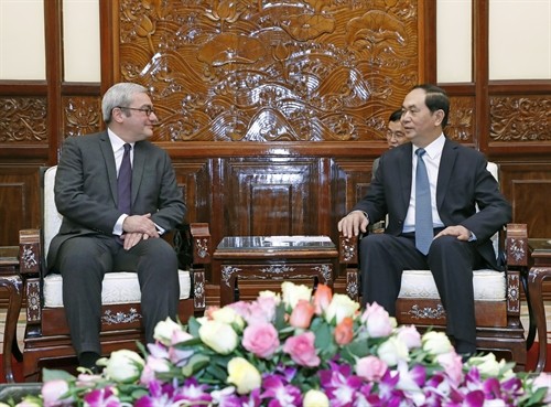 Chủ tịch nước Trần Đại Quang tiếP Chủ tịch kiêm Tổng Giám đốc điều hành Hãng Thông tấn Pháp (AFP)