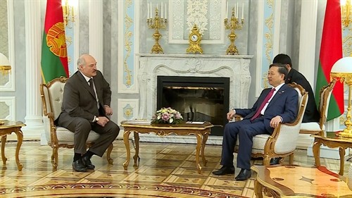 Bộ trưởng Bộ Công an Tô Lâm thăm, làm việc tại Belarus