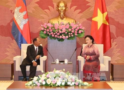 Chủ tịch Quốc hội Nguyễn Thị Kim Ngân đón, hội đàm với Chủ tịch Quốc hội Vương quốc Campuchia
