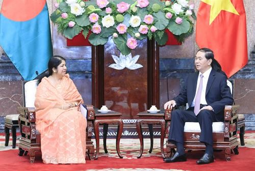 越南国家主席会见孟加拉国国民议会议长