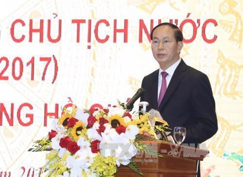 越南国家主席陈大光出席国家主席办公厅重新成立25周年纪念典礼