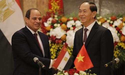 埃及总统访问越南 双方发表联合新闻公报