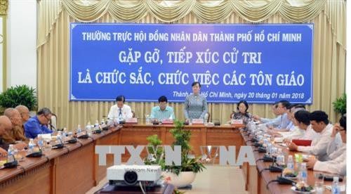 Lần đầu tiên Hội đồng nhân dân Thành phố Hồ Chí Minh tiếp xúc cử tri là chức sắc, chức việc các tôn giáo