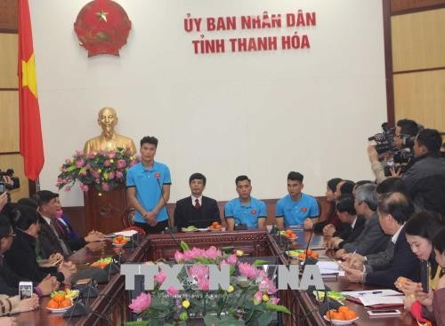 Thanh Hóa khen thưởng ba cầu thủ của Đội tuyển bóng đá U23 Việt Nam