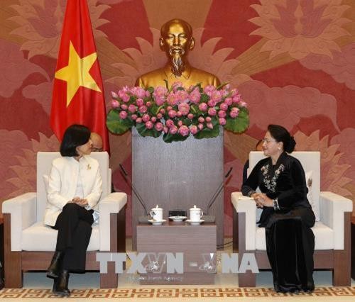 越南国会主席阮氏金银会见加拿大驻越大使平·基特尼克尼